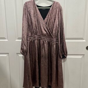 Lane Bryant Shimmering Mauve Long Sleeve Dress